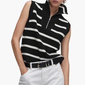 Mango Striped Sleeveless Sweater